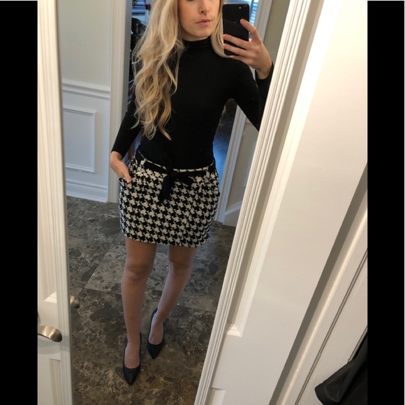 Houndstooth knit belted mini skirt - Picture 10 of 11